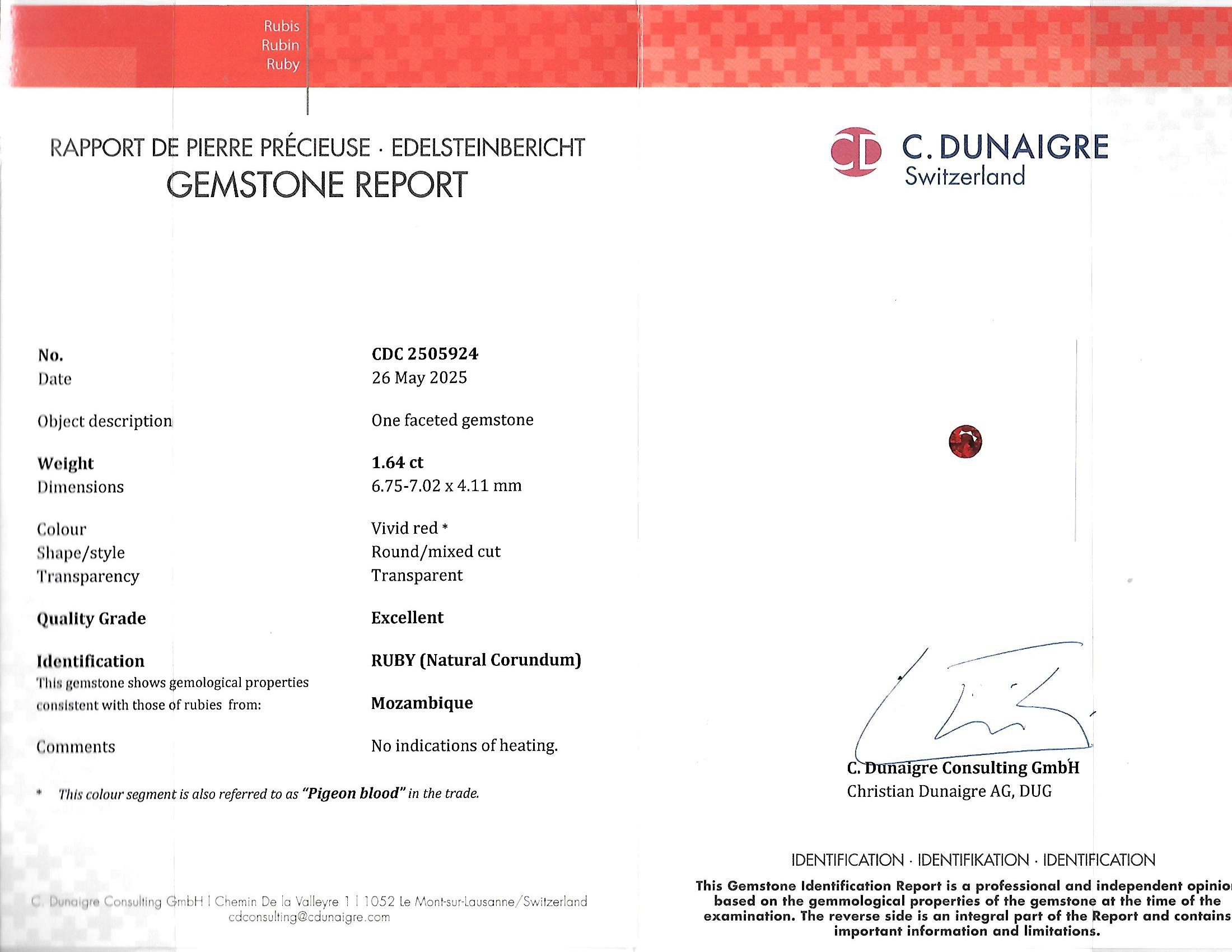 1.64 Ct. Ruby from Mozambique