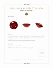 1.56 Ct. Ruby from Mozambique Appraisal