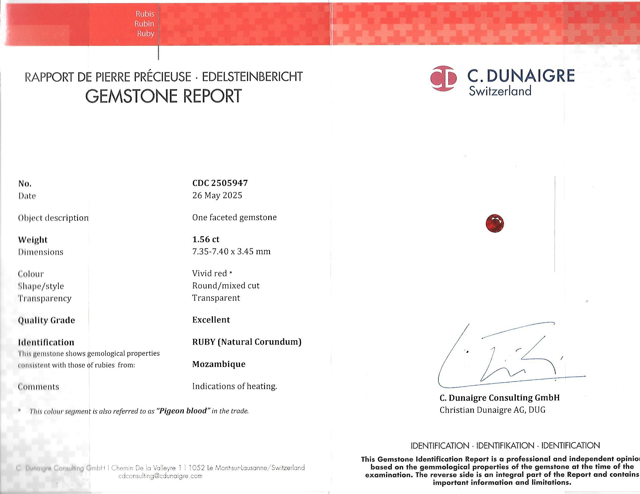 1.56 Ct. Ruby from Mozambique