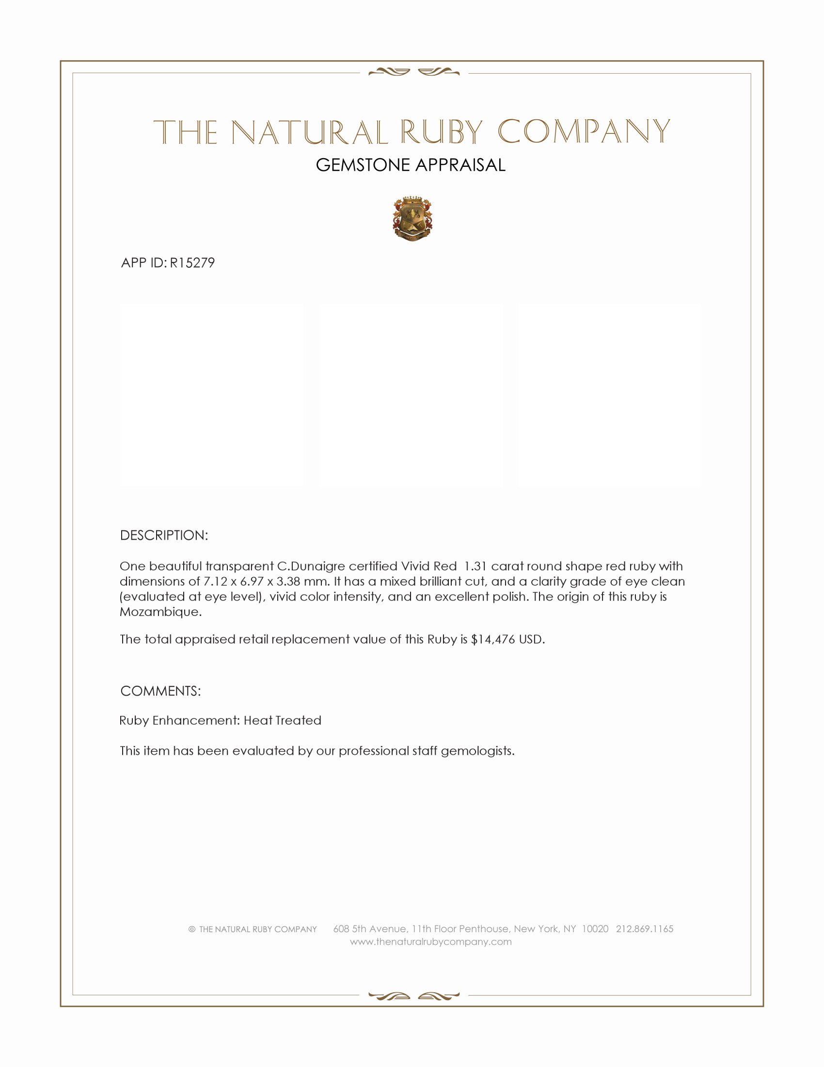 1.31 Ct. Ruby from Mozambique