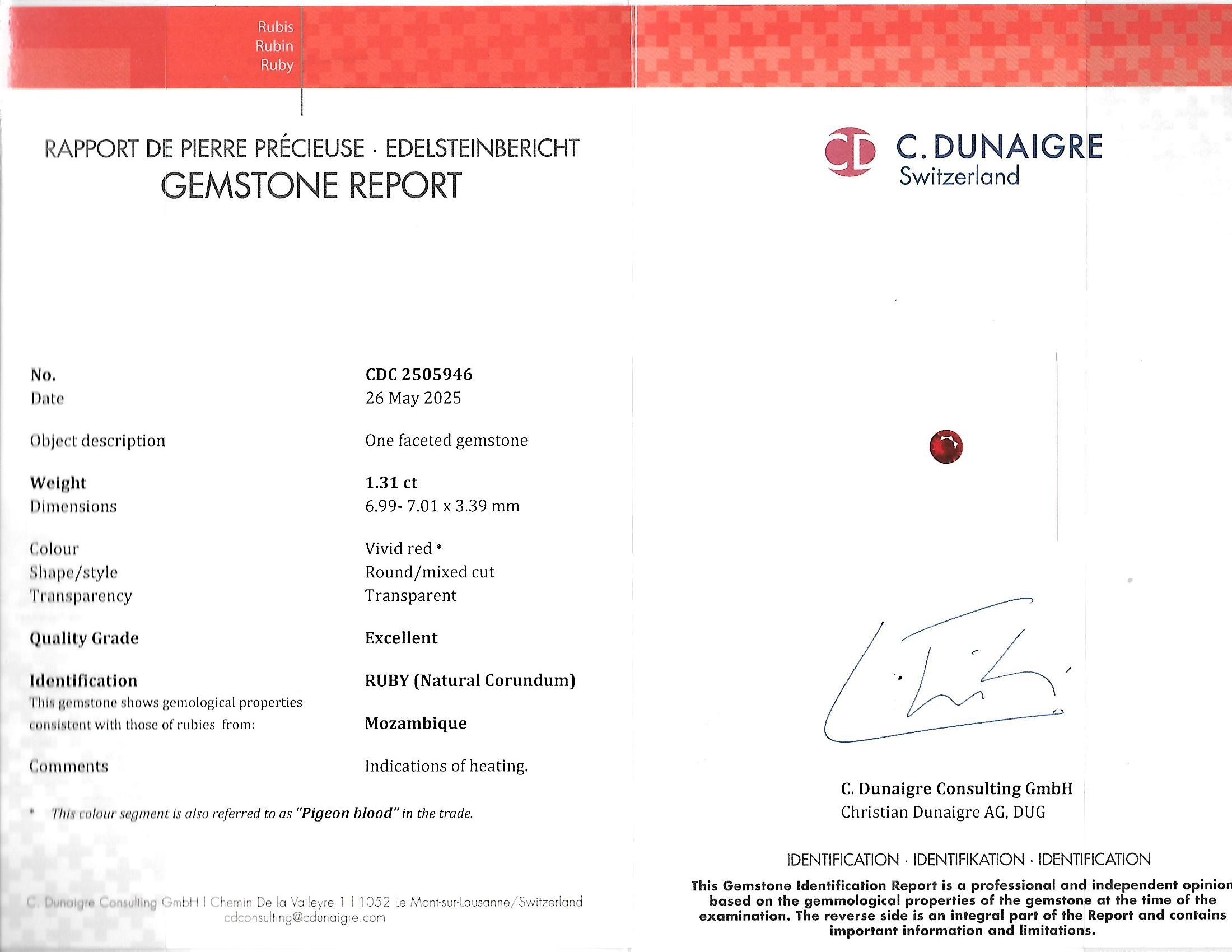 1.31 Ct. Ruby from Mozambique