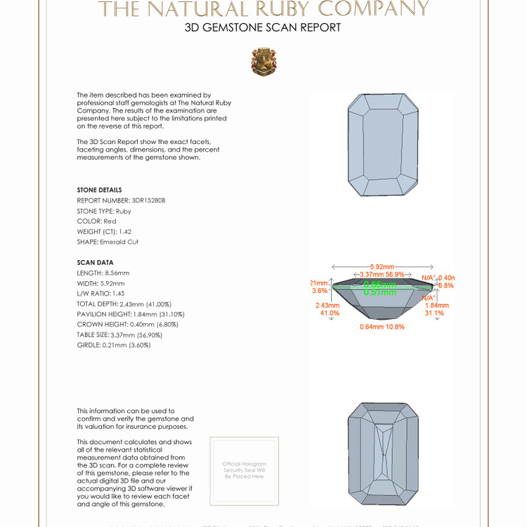 1.42 Ct. Ruby from Mozambique