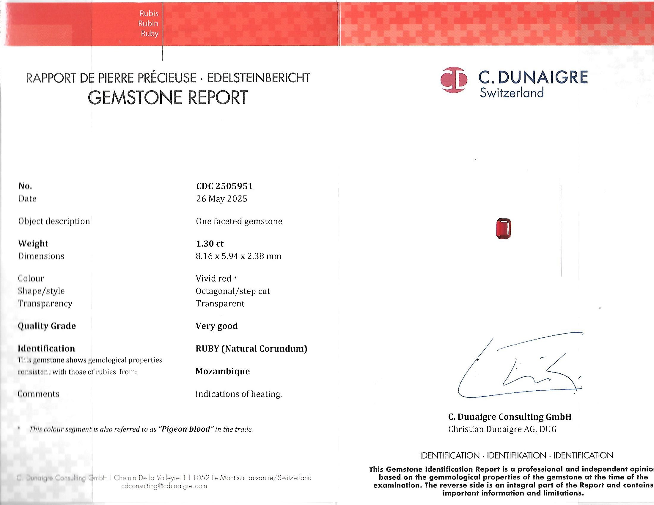 1.30 Ct. Ruby from Mozambique