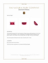 0.47 Ct. Ruby from Mozambique Appraisal