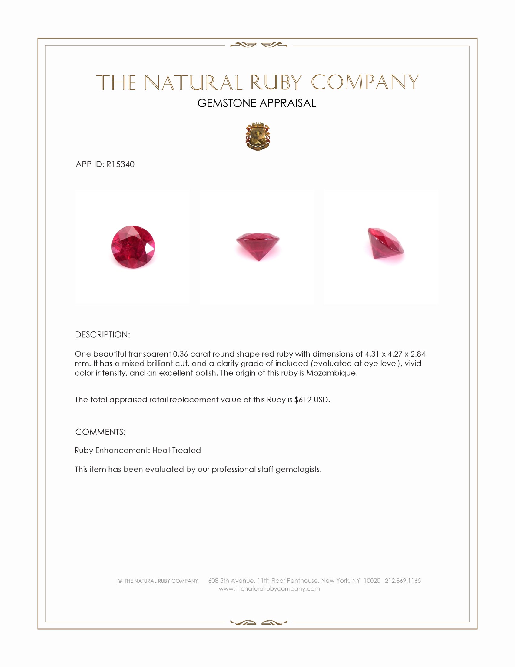 0.36 Ct. Ruby from Mozambique