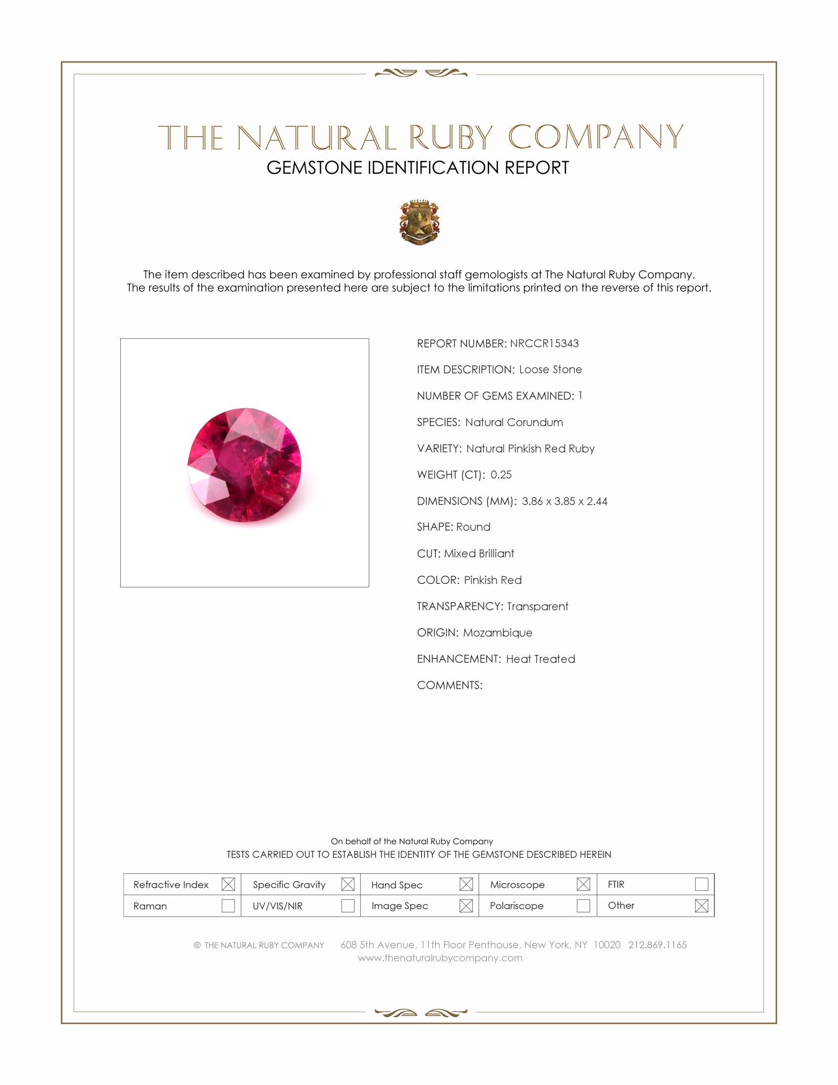 0.25 Ct. Ruby from Mozambique
