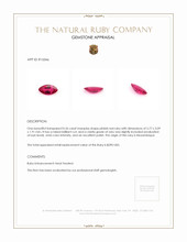 0.26 Ct. Pinkish Red Ruby from Mozambique Appraisal