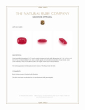3.77 Ct. Ruby from Mozambique Appraisal