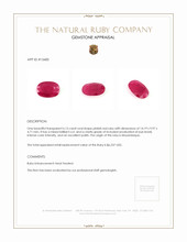 6.13 Ct. Pinkish Red Ruby from Mozambique Appraisal