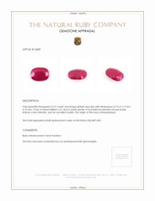 5.27 Ct. Pinkish Red Ruby from Mozambique Appraisal