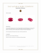 5.27 Ct. Pinkish Red Ruby from Mozambique Appraisal