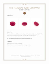3.80 Ct. Pinkish Red Ruby from Mozambique Appraisal