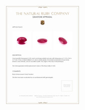 4.90 Ct. Pinkish Red Ruby from Mozambique Appraisal