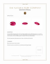 4.25 Ct. Pinkish Red Ruby from Mozambique Appraisal