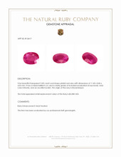 3.85 Ct. Pinkish Red Ruby from Mozambique Appraisal