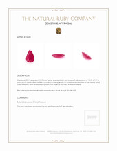 3.12 Ct. Pinkish Red Ruby from Mozambique Appraisal