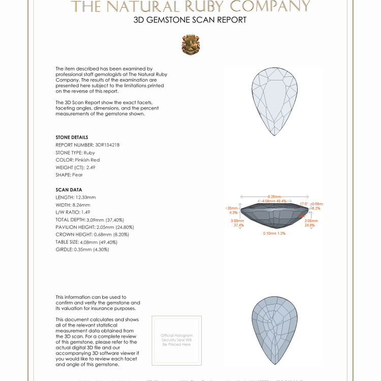 2.49 Ct. Ruby from Mozambique