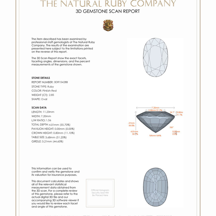 2.85 Ct. Ruby from Mozambique