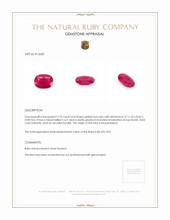 3.70 Ct. Pinkish Red Ruby from Mozambique Appraisal
