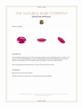 2.57 Ct. Pinkish Red Ruby from Mozambique Appraisal