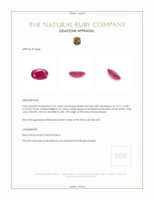 2.32 Ct. Pinkish Red Ruby from Mozambique Appraisal