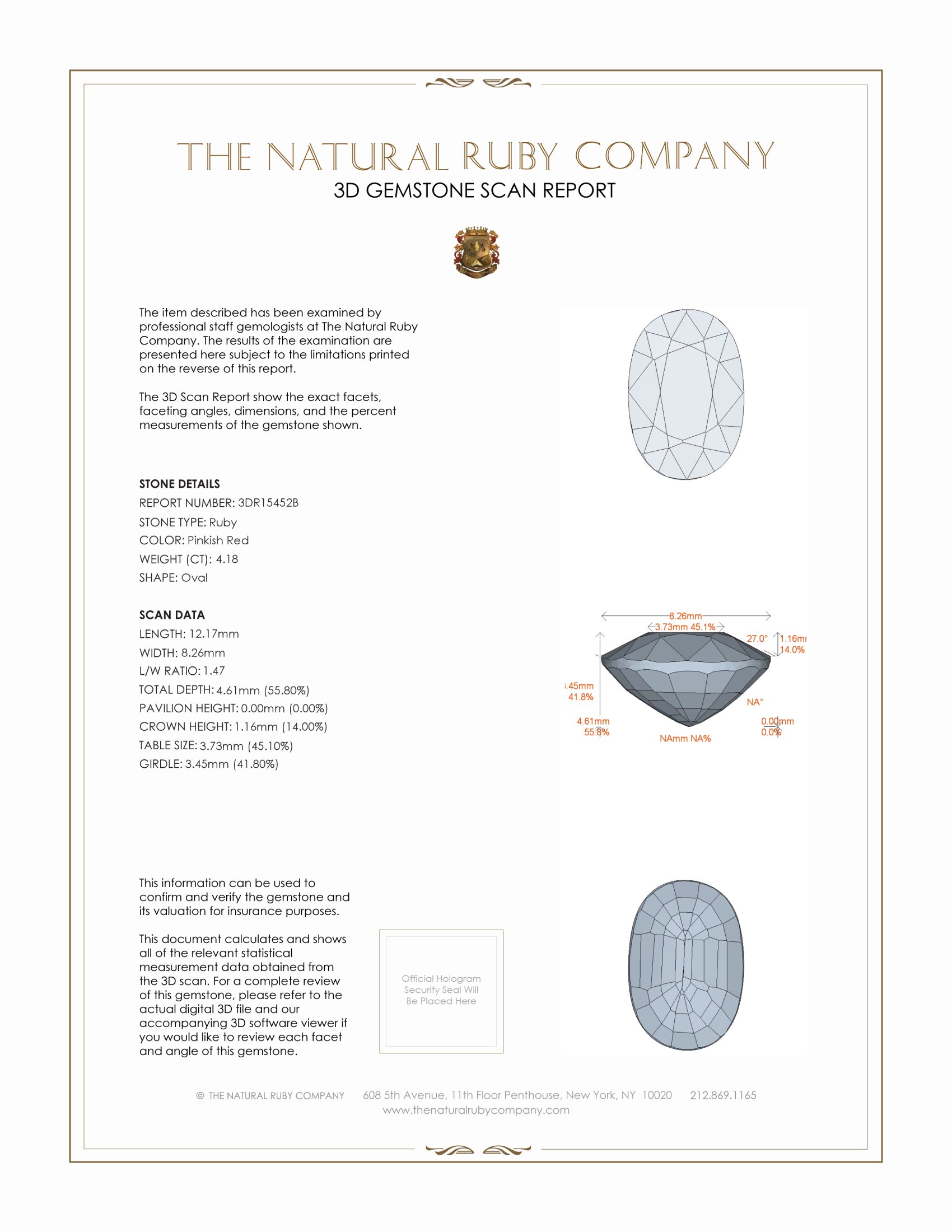 4.18 Ct. Ruby from Mozambique