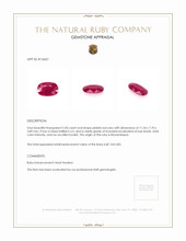 3.20 Ct. Pinkish Red Ruby from Mozambique Appraisal