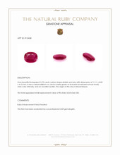 3.70 Ct. Pinkish Red Ruby from Mozambique Appraisal