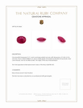 3.21 Ct. Pinkish Red Ruby from Mozambique Appraisal