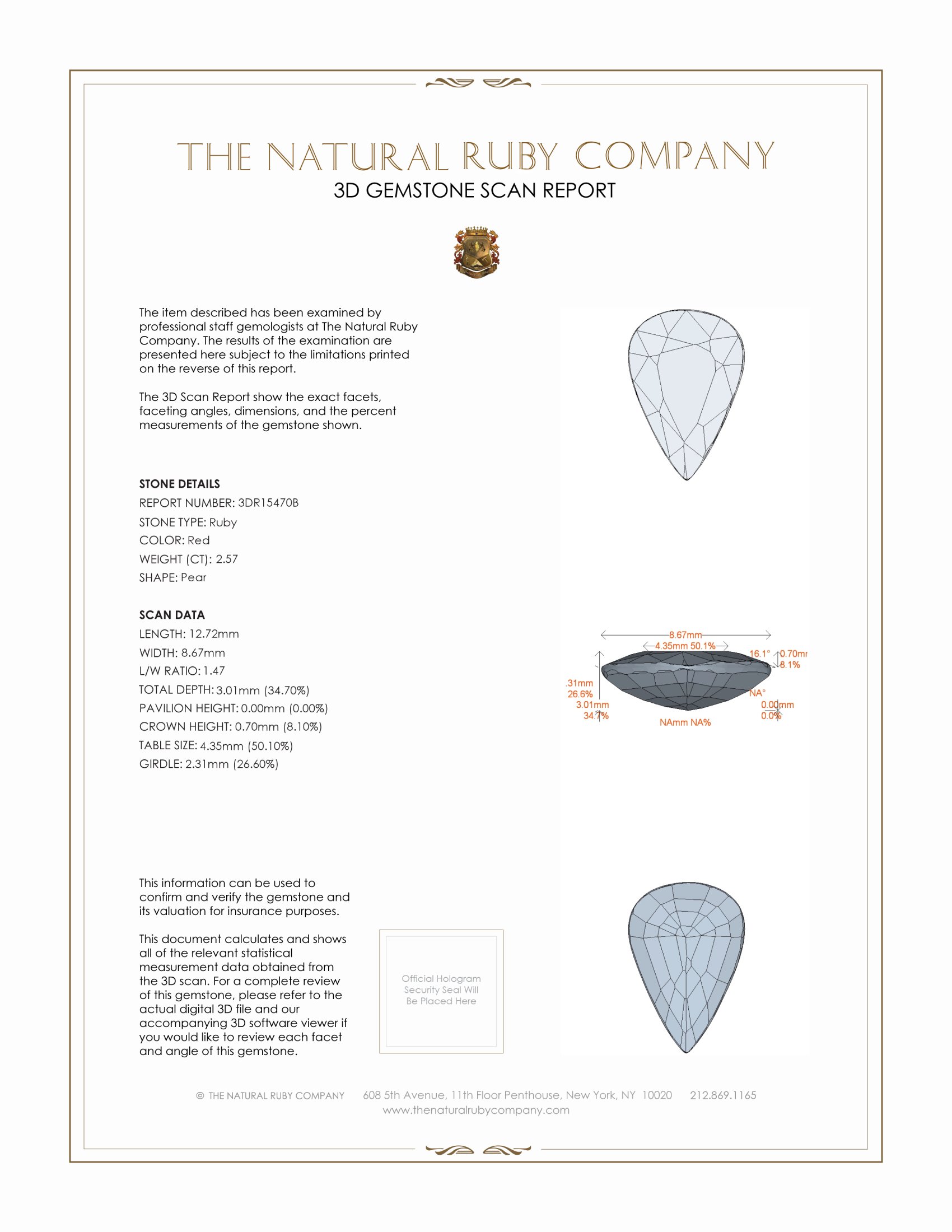 2.57 Ct. Ruby from Mozambique