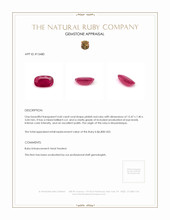 4.60 Ct. Pinkish Red Ruby from Mozambique Appraisal