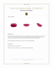 4.60 Ct. Pinkish Red Ruby from Mozambique Appraisal