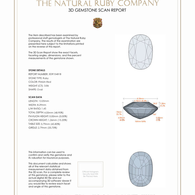 3.86 Ct. Ruby from Mozambique