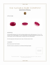 3.65 Ct. Pinkish Red Ruby from Mozambique Appraisal