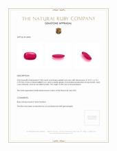 2.08 Ct. Ruby from Mozambique Appraisal