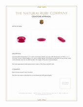 2.27 Ct. Pinkish Red Ruby from Mozambique Appraisal