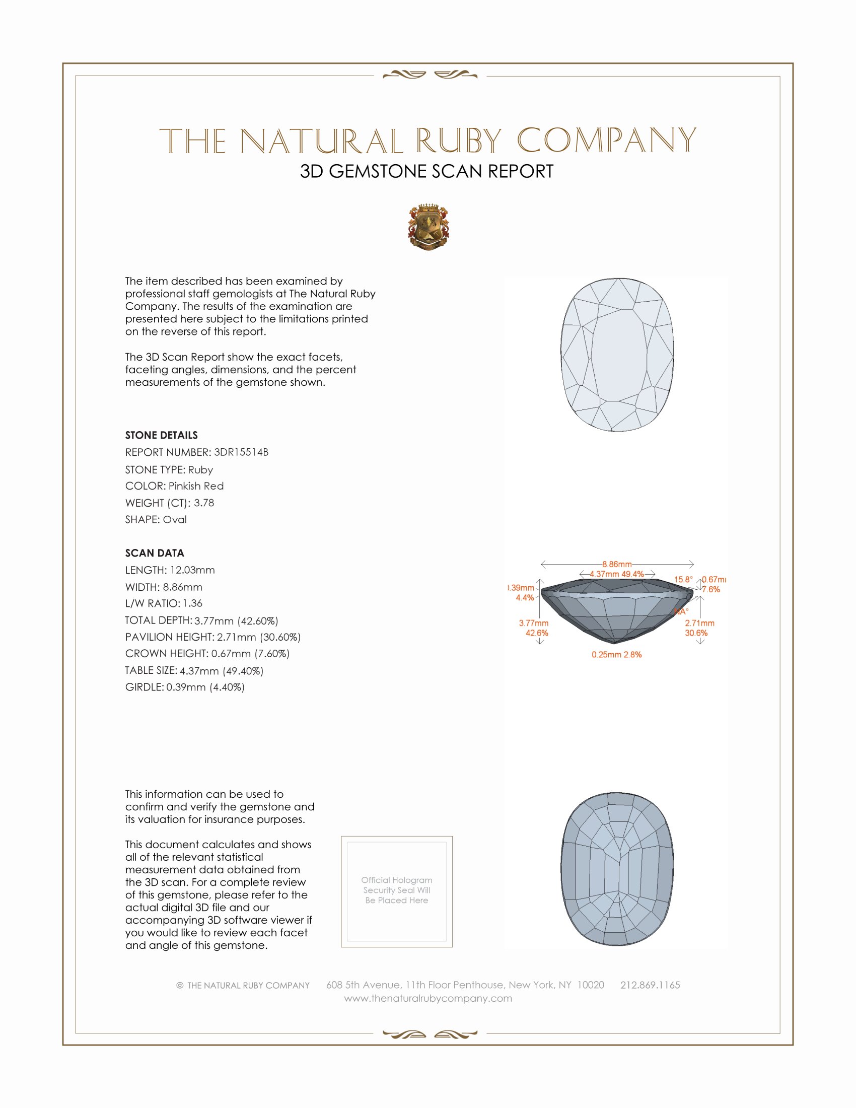 3.78 Ct. Ruby from Mozambique