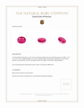 1.78 Ct. Ruby from Mozambique Appraisal