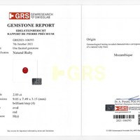 2.03 Ct. Ruby from Mozambique Scan Report
