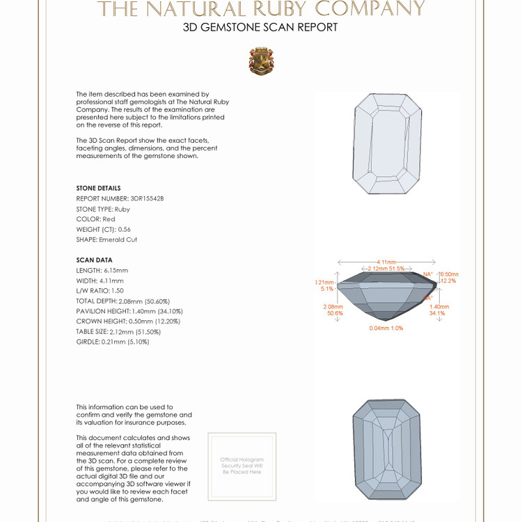 0.56 Ct. Ruby from Mozambique