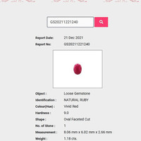 1.18 Ct. Ruby from Burma (Myanmar) Scan Report