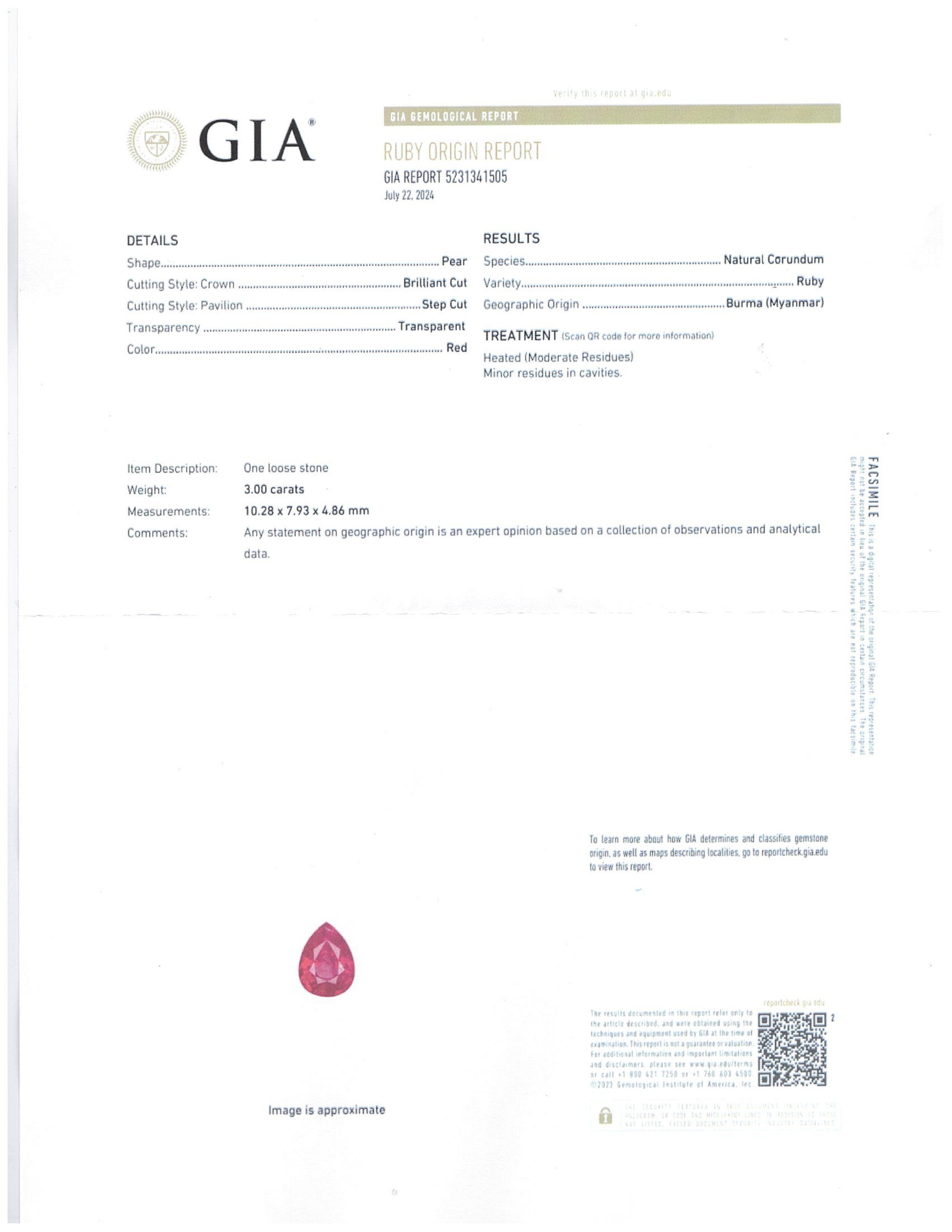 3.00 Ct. Ruby from Burma (Myanmar)