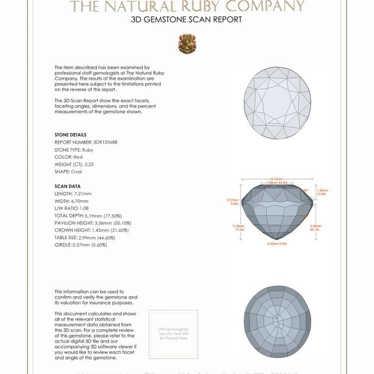 2.25 Ct. Ruby from Tanzania