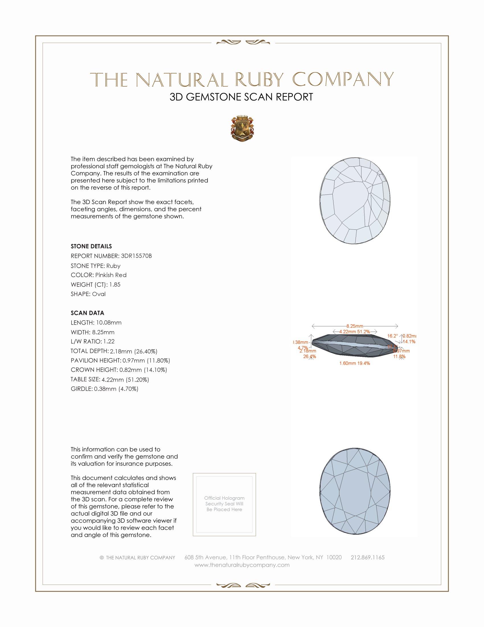 1.85 Ct. Ruby from Burma (Myanmar)