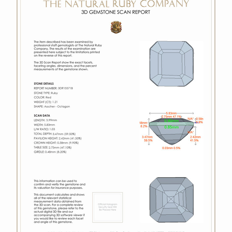 1.21 Ct. Ruby from Mozambique