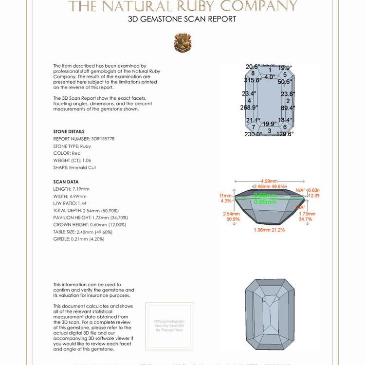 1.06 Ct. Ruby from Mozambique