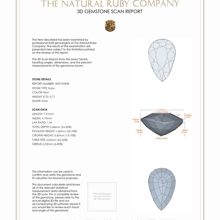 0.71 Ct. Ruby from Madagascar