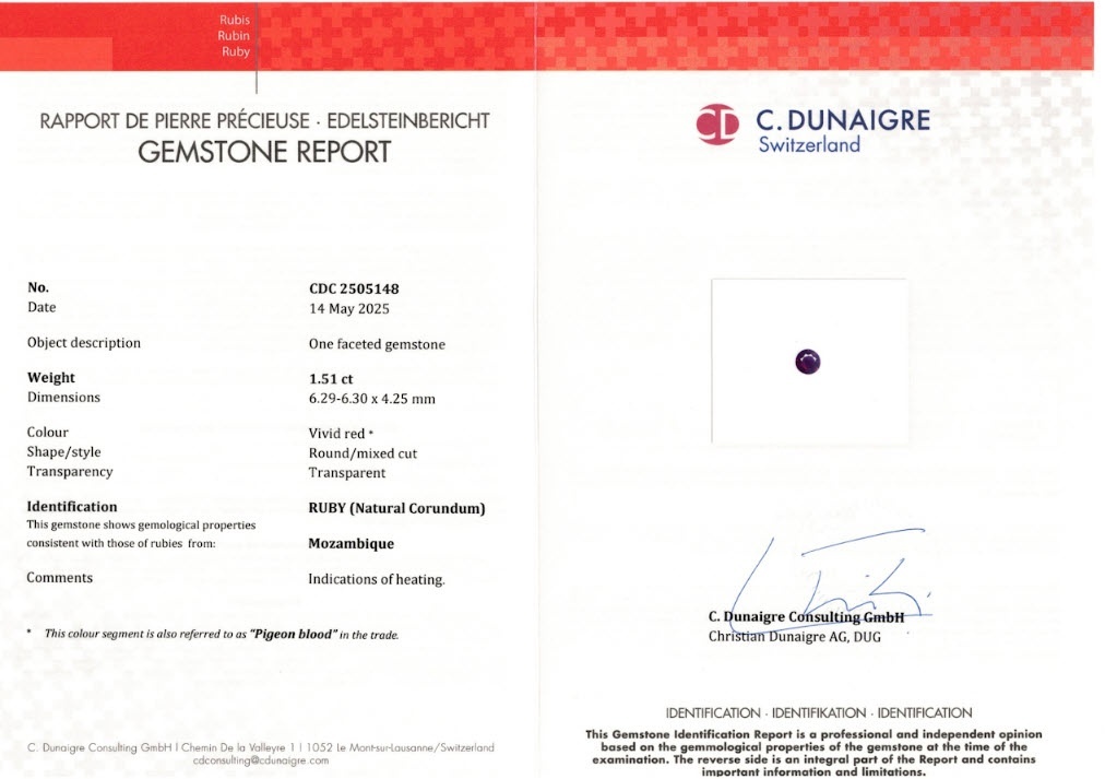 1.50 Ct. Ruby from Mozambique