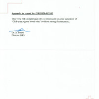 4.02 Ct. Ruby from Mozambique Scan Report