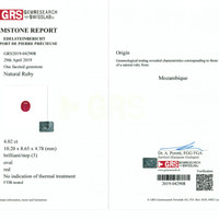 4.02 Ct. Ruby from Mozambique Scan Report
